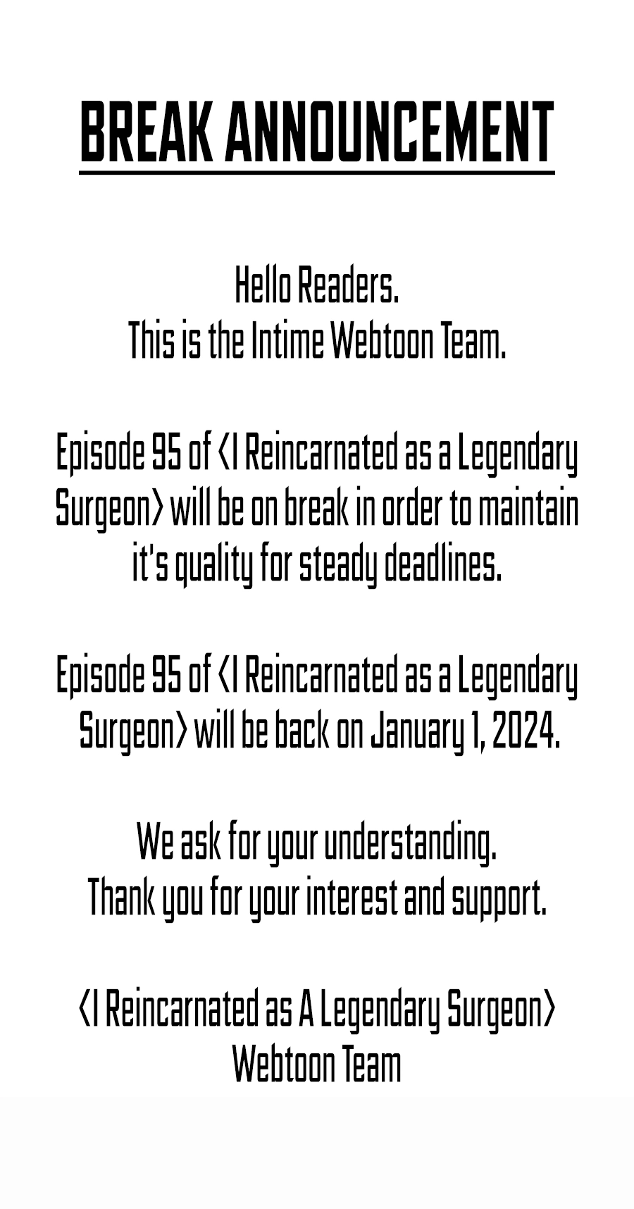 I Reincarnated as a Legendary Surgeon Chapter 94.5 - Page 1