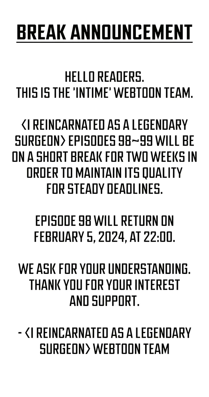 I Reincarnated as a Legendary Surgeon Chapter 97.5 - Page 1