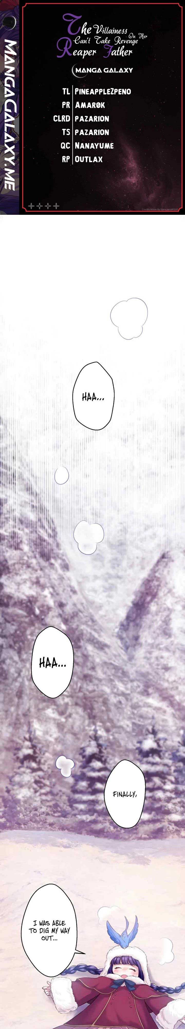 The Villainess Can’t Take Revenge on Her Reaper Father Chapter 14 - Page 1